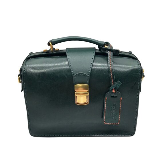 Old Trend Dark Green Genuine Leather Doctor Transport Satchel Bag - Picture 1 of 13